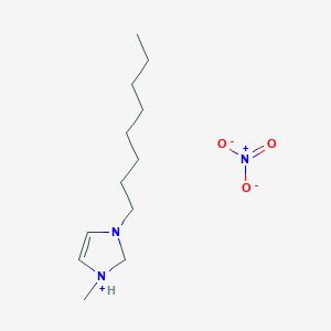 molecular formula C12H25N3O3 B3011623 1-甲基-3-辛基-1,2-二氢咪唑-1-鎓；硝酸盐 CAS No. 203389-27-9