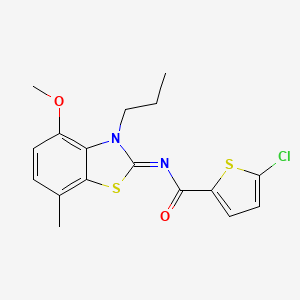 molecular formula C17H17ClN2O2S2 B3011627 (Z)-5-chloro-N-(4-methoxy-7-methyl-3-propylbenzo[d]thiazol-2(3H)-ylidene)thiophene-2-carboxamide CAS No. 899362-46-0
