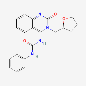 (E)-1-(2-oxo-3-((tetrahydrofuran-2-yl)methyl)-2,3-dihydroquinazolin-4(1H)-ylidene)-3-phenylurea