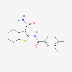 molecular formula C18H20N2O2S B3011629 2-(3,4-Dimethylbenzamido)-4,5,6,7-tetrahydrobenzo[b]thiophene-3-carboxamide CAS No. 443122-24-5