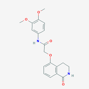 molecular formula C19H20N2O5 B3011637 N-(3,4-dimethoxyphenyl)-2-[(1-oxo-3,4-dihydro-2H-isoquinolin-5-yl)oxy]acetamide CAS No. 886950-55-6