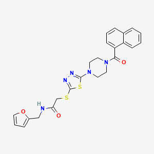 molecular formula C24H23N5O3S2 B3011644 2-((5-(4-(1-萘酰基)哌嗪-1-基)-1,3,4-噻二唑-2-基)硫代)-N-(呋喃-2-基甲基)乙酰胺 CAS No. 1203281-97-3
