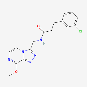 molecular formula C16H16ClN5O2 B3011660 3-(3-氯苯基)-N-((8-甲氧基-[1,2,4]三唑并[4,3-a]哒嗪-3-基)甲基)丙酰胺 CAS No. 2034282-06-7
