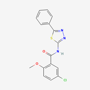 molecular formula C16H12ClN3O2S B3011667 5-chloro-2-methoxy-N-(5-phenyl-1,3,4-thiadiazol-2-yl)benzamide CAS No. 391862-35-4