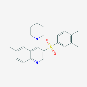 molecular formula C23H26N2O2S B3011668 3-(3,4-二甲基苯基)磺酰基-6-甲基-4-哌啶-1-基喹啉 CAS No. 872209-46-6