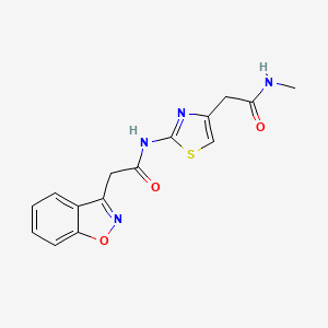molecular formula C15H14N4O3S B3011669 2-(苯并[d]异恶唑-3-基)-N-(4-(2-(甲基氨基)-2-氧代乙基)噻唑-2-基)乙酰胺 CAS No. 1234996-39-4