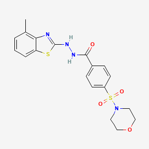 molecular formula C19H20N4O4S2 B3011672 N'-(4-methylbenzo[d]thiazol-2-yl)-4-(morpholinosulfonyl)benzohydrazide CAS No. 851977-90-7