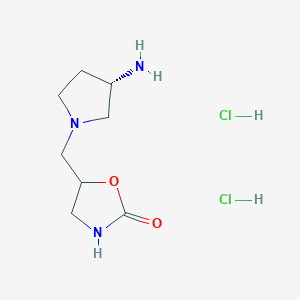 5-{[(3S)-3-aminopyrrolidin-1-yl]methyl}-1,3-oxazolidin-2-one dihydrochloride