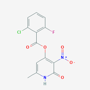 molecular formula C13H8ClFN2O5 B3011674 (6-甲基-3-硝基-2-氧代-1H-吡啶-4-基) 2-氯-6-氟苯甲酸酯 CAS No. 868679-86-1
