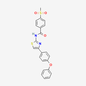 molecular formula C23H18N2O4S2 B3011676 4-(methylsulfonyl)-N-(4-(4-phenoxyphenyl)thiazol-2-yl)benzamide CAS No. 896341-16-5