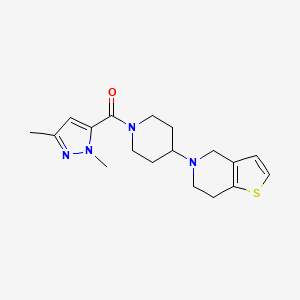 (4-(6,7-dihydrothieno[3,2-c]pyridin-5(4H)-yl)piperidin-1-yl)(1,3-dimethyl-1H-pyrazol-5-yl)methanone