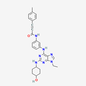 N-[3-[[9-ethyl-2-[(4-hydroxycyclohexyl)amino]purin-6-yl]amino]phenyl]-3-(4-methylphenyl)prop-2-ynamide
