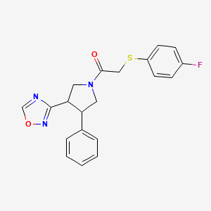 1-(3-(1,2,4-Oxadiazol-3-yl)-4-phenylpyrrolidin-1-yl)-2-((4-fluorophenyl)thio)ethanone
