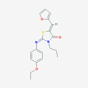 molecular formula C19H20N2O3S B301169 2-[(4-Ethoxyphenyl)imino]-5-(2-furylmethylene)-3-propyl-1,3-thiazolidin-4-one 