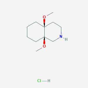 molecular formula C11H22ClNO2 B3011704 (4As,8aR)-4a,8a-dimethoxy-1,2,3,4,5,6,7,8-octahydroisoquinoline;hydrochloride CAS No. 2418594-65-5
