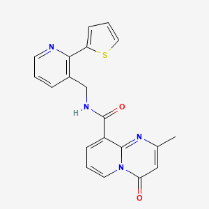 2-methyl-4-oxo-N-((2-(thiophen-2-yl)pyridin-3-yl)methyl)-4H-pyrido[1,2-a]pyrimidine-9-carboxamide