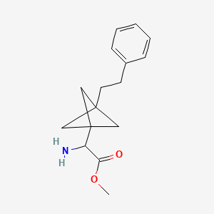 molecular formula C16H21NO2 B3011710 Methyl 2-amino-2-[3-(2-phenylethyl)-1-bicyclo[1.1.1]pentanyl]acetate CAS No. 2287267-03-0