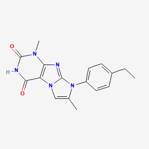 molecular formula C17H17N5O2 B3011711 8-(4-ethylphenyl)-1,7-dimethyl-1H-imidazo[2,1-f]purine-2,4(3H,8H)-dione CAS No. 887465-45-4