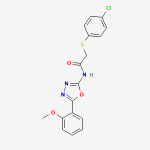 2-(4-chlorophenyl)sulfanyl-N-[5-(2-methoxyphenyl)-1,3,4-oxadiazol-2-yl]acetamide