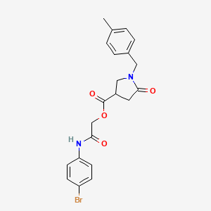 molecular formula C21H21BrN2O4 B3011716 [(4-Bromophenyl)carbamoyl]methyl 1-[(4-methylphenyl)methyl]-5-oxopyrrolidine-3-carboxylate CAS No. 2212635-59-9