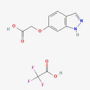 molecular formula C11H9F3N2O5 B3011718 2-(2h-Indazol-6-yloxy)acetic acid trifluoroacetate CAS No. 2144477-88-1