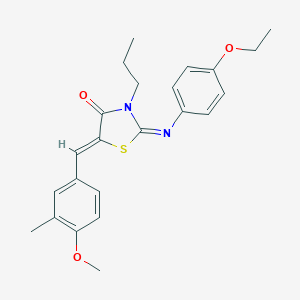 molecular formula C23H26N2O3S B301172 2-[(4-Ethoxyphenyl)imino]-5-(4-methoxy-3-methylbenzylidene)-3-propyl-1,3-thiazolidin-4-one 