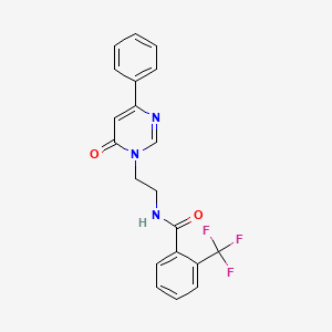 N-(2-(6-oxo-4-phenylpyrimidin-1(6H)-yl)ethyl)-2-(trifluoromethyl)benzamide