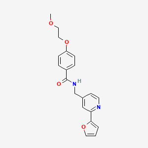 molecular formula C20H20N2O4 B3011728 N-((2-(furan-2-yl)pyridin-4-yl)methyl)-4-(2-methoxyethoxy)benzamide CAS No. 2034593-42-3