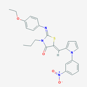 molecular formula C25H24N4O4S B301173 2-[(4-ethoxyphenyl)imino]-5-[(1-{3-nitrophenyl}-1H-pyrrol-2-yl)methylene]-3-propyl-1,3-thiazolidin-4-one 