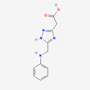 molecular formula C11H12N4O2 B3011735 2-(3-((苯胺)甲基)-1H-1,2,4-三唑-5-基)乙酸 CAS No. 1092305-39-9