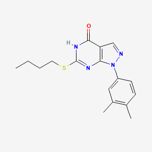 molecular formula C17H20N4OS B3011739 6-(butylthio)-1-(3,4-dimethylphenyl)-1H-pyrazolo[3,4-d]pyrimidin-4(5H)-one CAS No. 851125-29-6