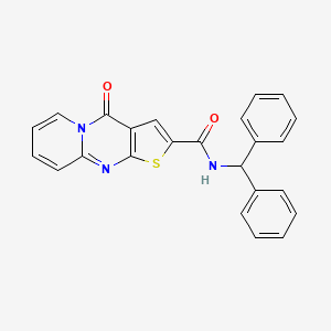 molecular formula C24H17N3O2S B3011743 N-二苯甲基-4-氧代-4H-吡啶并[1,2-a]噻吩并[2,3-d]嘧啶-2-甲酰胺 CAS No. 690251-11-7
