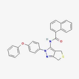 molecular formula C28H21N3O2S B3011744 N-(2-(4-phenoxyphenyl)-4,6-dihydro-2H-thieno[3,4-c]pyrazol-3-yl)-1-naphthamide CAS No. 396722-40-0