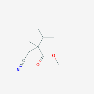 molecular formula C10H15NO2 B3011754 Ethyl 2-cyano-1-propan-2-ylcyclopropane-1-carboxylate CAS No. 2287273-28-1