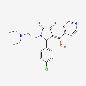 molecular formula C22H24ClN3O3 B3011758 5-(4-chlorophenyl)-1-(2-(diethylamino)ethyl)-3-hydroxy-4-isonicotinoyl-1H-pyrrol-2(5H)-one CAS No. 627471-69-6