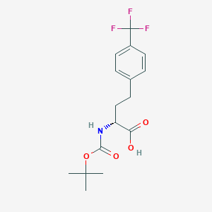molecular formula C16H20F3NO4 B3011760 (R)-2-Tert-butoxycarbonylamino-4-(4-trifluoromethyl-phenyl)-butyric acid CAS No. 1082750-53-5