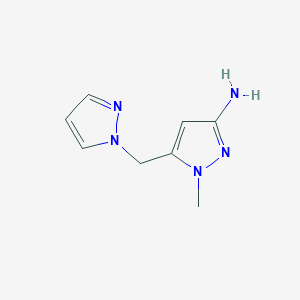molecular formula C8H11N5 B3011770 1-methyl-5-(1H-pyrazol-1-ylmethyl)-1H-pyrazol-3-amine CAS No. 1856068-58-0