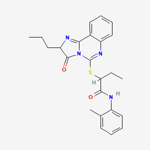 molecular formula C24H26N4O2S B3011774 2-((3-氧代-2-丙基-2,3-二氢咪唑并[1,2-c]喹唑啉-5-基)硫代)-N-(邻甲苯基)丁酰胺 CAS No. 1189649-92-0