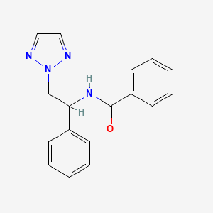 molecular formula C17H16N4O B3011775 N-(1-phenyl-2-(2H-1,2,3-triazol-2-yl)ethyl)benzamide CAS No. 2034558-71-7
