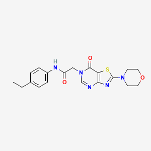 molecular formula C19H21N5O3S B3011780 N-(4-ethylphenyl)-2-(2-morpholino-7-oxothiazolo[4,5-d]pyrimidin-6(7H)-yl)acetamide CAS No. 1223904-60-6