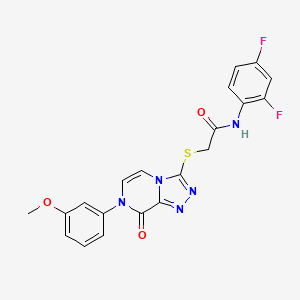 molecular formula C20H15F2N5O3S B3011781 N-(2,4-difluorophenyl)-2-[[7-(3-methoxyphenyl)-8-oxo-[1,2,4]triazolo[4,3-a]pyrazin-3-yl]sulfanyl]acetamide CAS No. 1242985-45-0