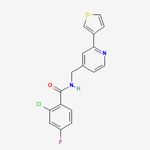 2-chloro-4-fluoro-N-((2-(thiophen-3-yl)pyridin-4-yl)methyl)benzamide