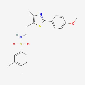 molecular formula C21H24N2O3S2 B3011790 N-[2-[2-(4-methoxyphenyl)-4-methyl-1,3-thiazol-5-yl]ethyl]-3,4-dimethylbenzenesulfonamide CAS No. 869069-85-2