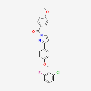 (3-{4-[(2-chloro-6-fluorobenzyl)oxy]phenyl}-1H-pyrazol-1-yl)(4-methoxyphenyl)methanone