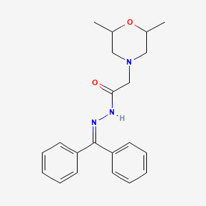 molecular formula C21H25N3O2 B3011795 2-(2,6-dimethylmorpholino)-N'-(diphenylmethylene)acetohydrazide CAS No. 478247-24-4