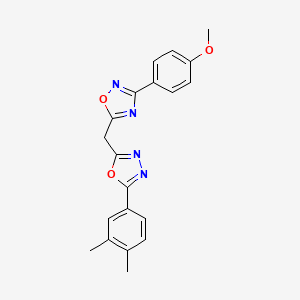 5-((5-(3,4-Dimethylphenyl)-1,3,4-oxadiazol-2-yl)methyl)-3-(4-methoxyphenyl)-1,2,4-oxadiazole