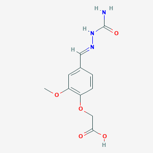 2-[4-[(E)-(carbamoylhydrazinylidene)methyl]-2-methoxyphenoxy]acetic acid