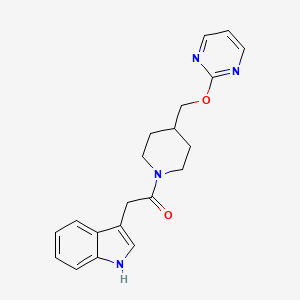 2-(1H-Indol-3-yl)-1-[4-(pyrimidin-2-yloxymethyl)piperidin-1-yl]ethanone