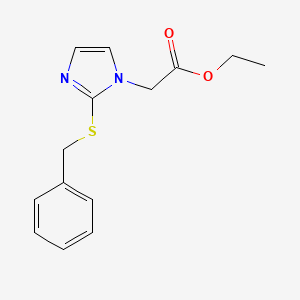 molecular formula C14H16N2O2S B3011817 Ethyl 2-(2-benzylsulfanylimidazol-1-yl)acetate CAS No. 2108326-28-7