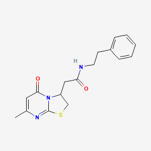 molecular formula C17H19N3O2S B3011826 2-(7-methyl-5-oxo-3,5-dihydro-2H-thiazolo[3,2-a]pyrimidin-3-yl)-N-phenethylacetamide CAS No. 946342-10-5